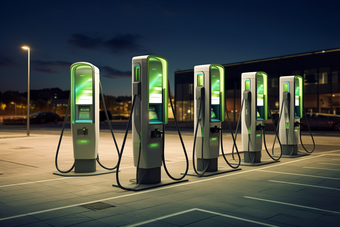 未来科技炫彩充电桩绿色