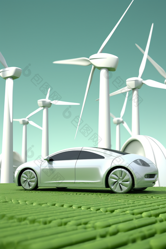     3D模型新能源汽车城市空间简约
