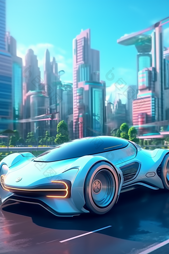 未来城市新能源<strong>汽车</strong>未来城市空间科幻