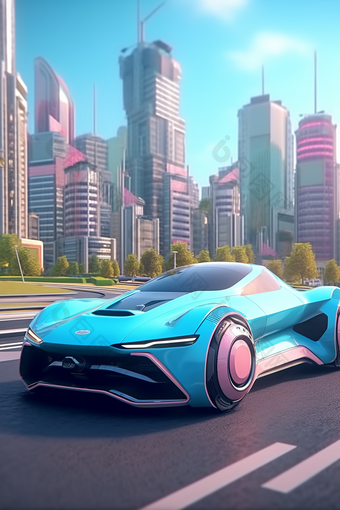 未来城市新能源汽车未来城市空间展示
