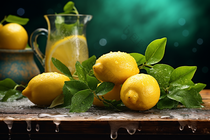 清新柠檬水果水滴