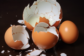 破碎鸡蛋壳蛋清食物
