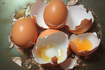破碎鸡蛋壳蛋清蛋黄