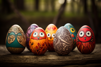 复活节手绘创意鸡蛋