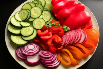 营养蔬菜<strong>搭配</strong>拼盘种类繁多洋葱