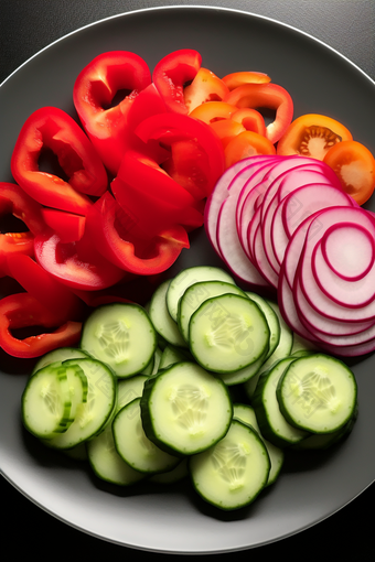 营养蔬菜搭配拼盘种类繁多切片