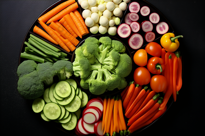 营养蔬菜搭配拼盘种类繁多花菜