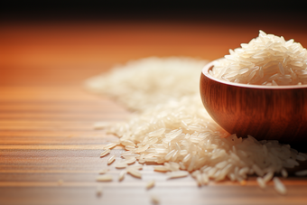 木碗中的大米颗粒米粒食材