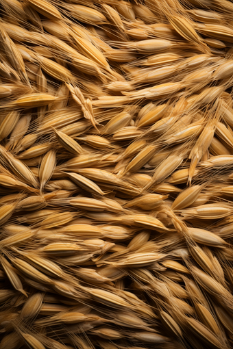 散落桌面的大麦颗粒麦粒五谷