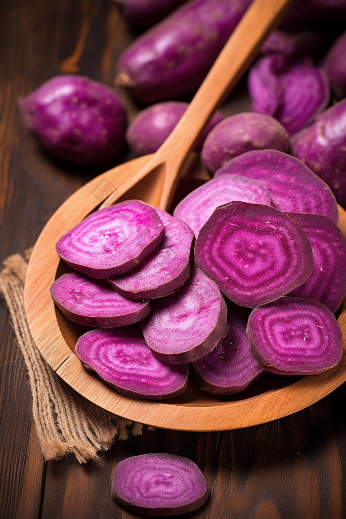 切片紫薯芋泥熟紫色