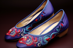 传统女士老北京布鞋摄影图2

