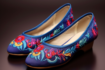 传统女士老北京布鞋绣花刺绣