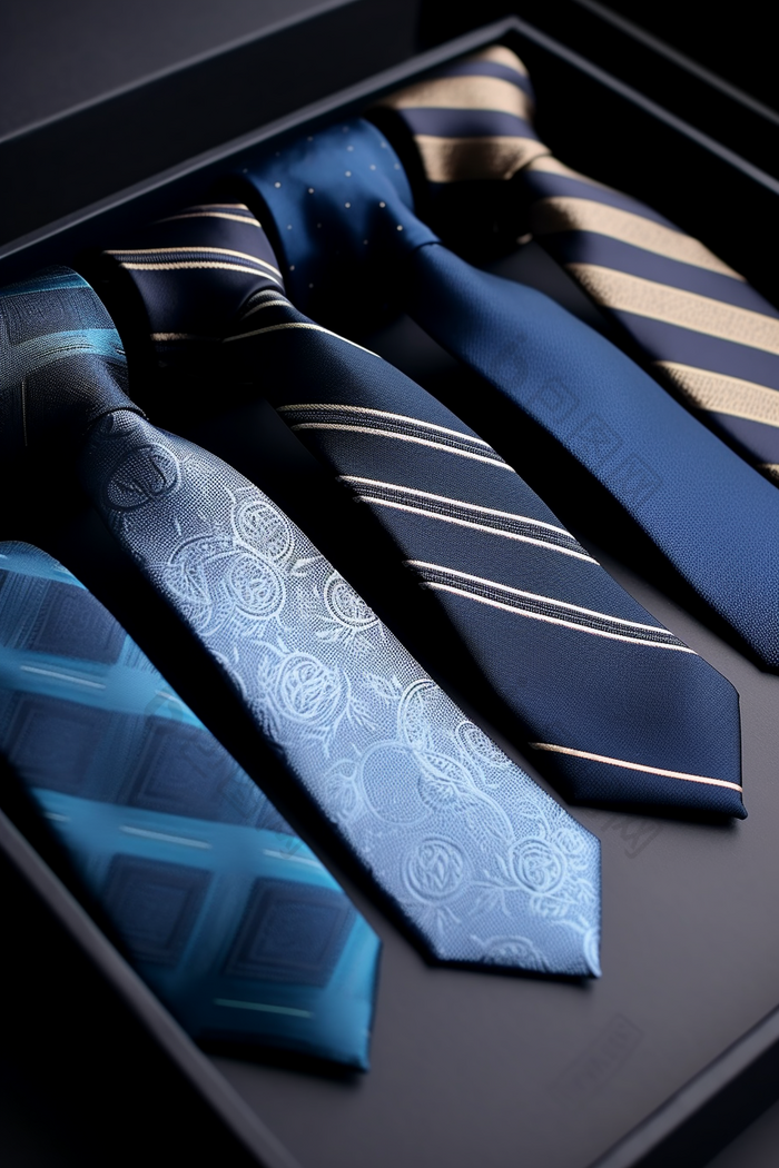 蓝色高级领带定制设计感