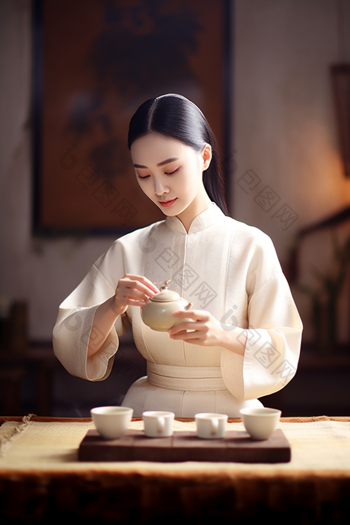 茶艺师煮茶图片-包图网