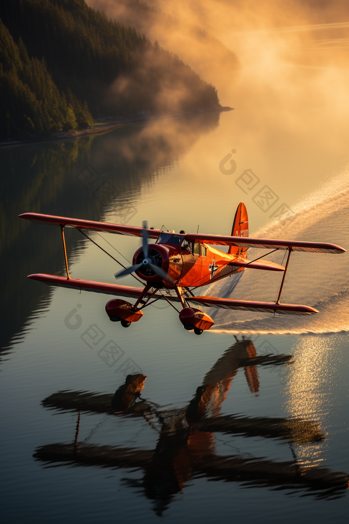 水上飞机观光通用航空湖泊