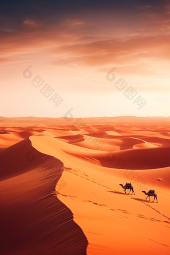 沙漠骆驼动物沙丘