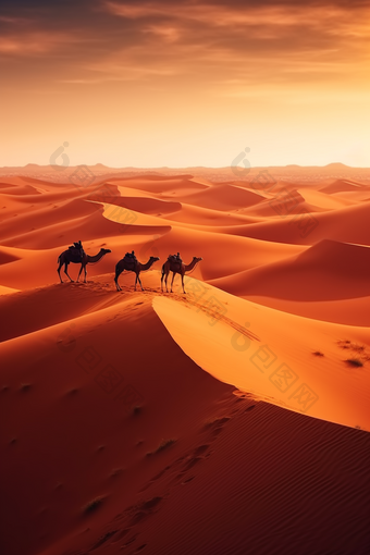 沙漠骆驼荒芜辽阔