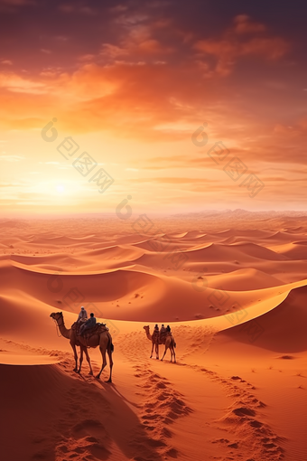 <strong>沙漠骆驼</strong>动物日落