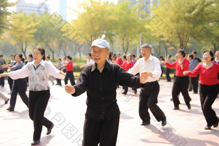 老年人在广场上跳舞爷爷老人图片-包图网