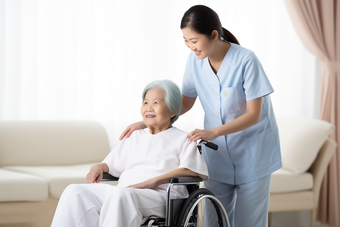 护士照护轮椅<strong>老人</strong>康养疗养院