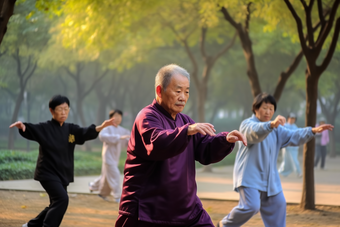 老年人<strong>公园</strong>武术锻炼康养自然