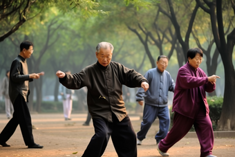 老年人公园武术锻炼康养健身