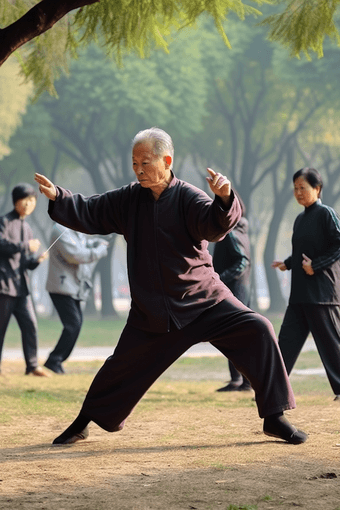 老年人公园武术锻炼康养宁静