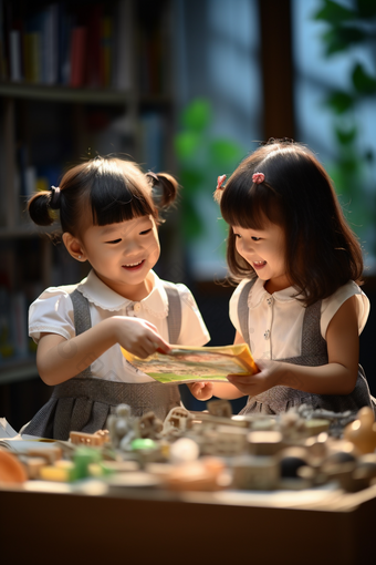 教室里,孩子们玩耍,坦诚摄影空间