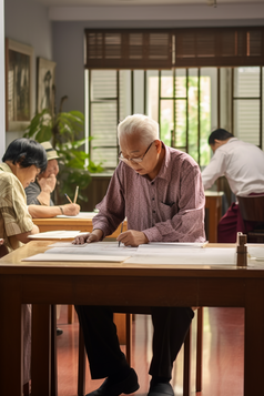 老年大学书画课摄影图1