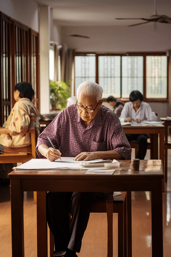 老年大学书画课书法课课堂