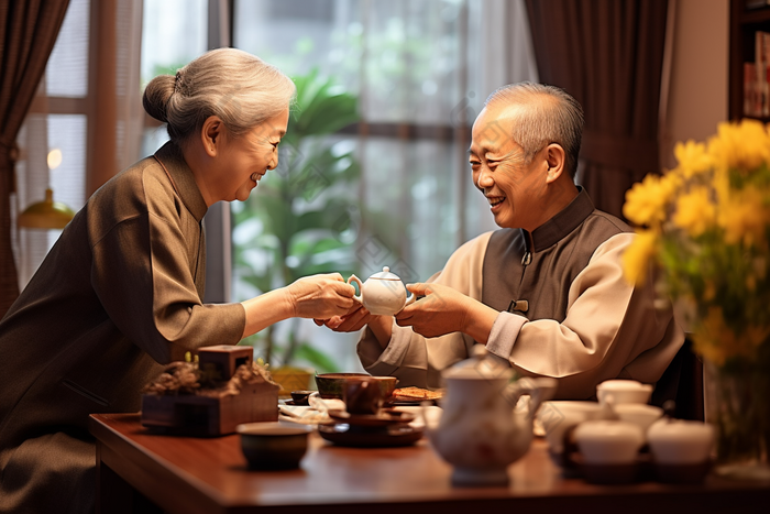 老年人喝茶饮茶茶文化