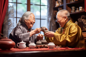 老年人喝茶养老饮茶