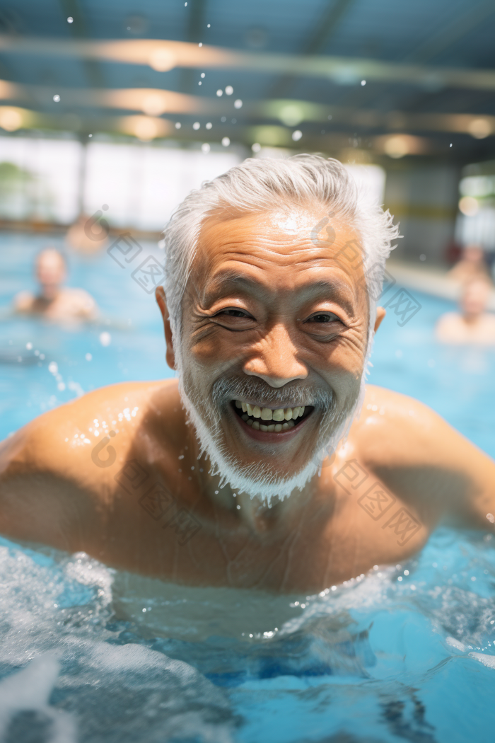 老年人游泳康养锻炼