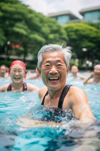 老年人<strong>游泳</strong>康养活力