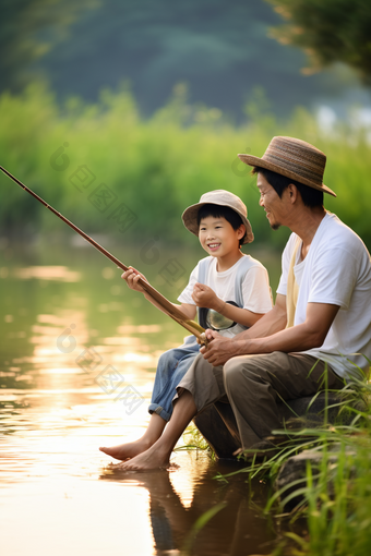 亲子钓鱼儿童育儿