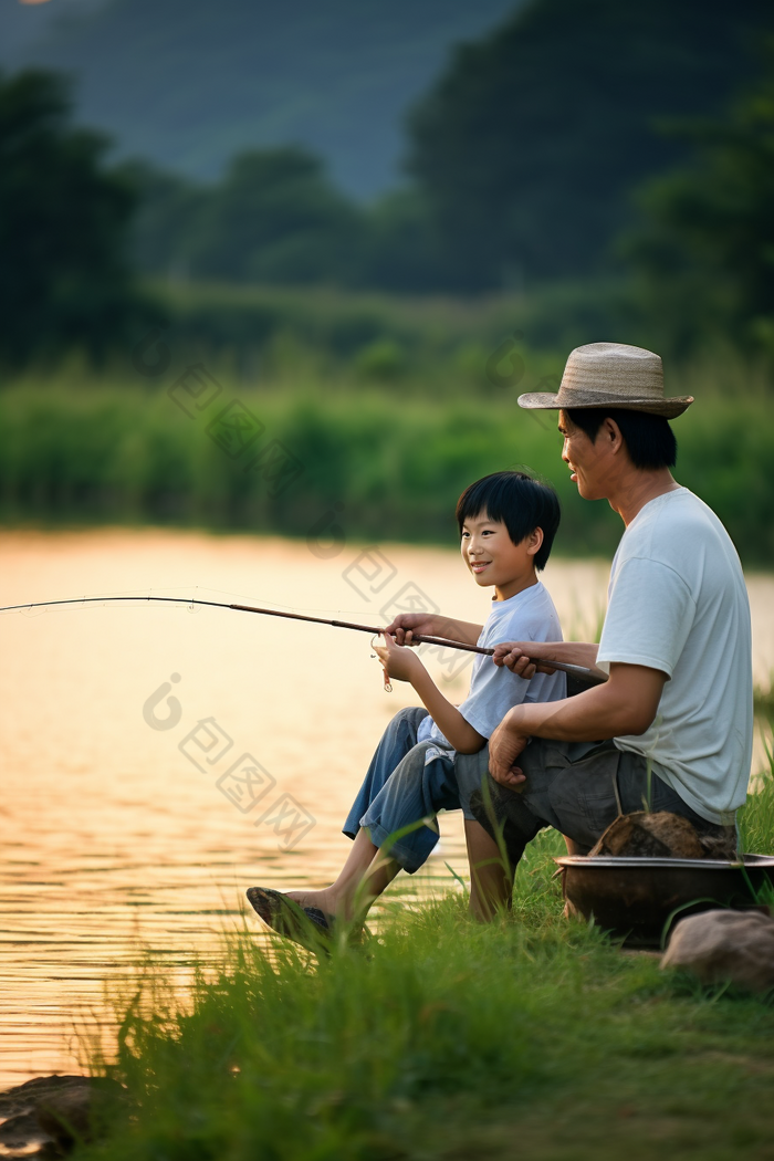 亲子钓鱼儿童技能