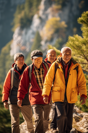 老年人户外徒步<strong>登山</strong>康养活力