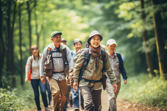 老年人户外徒步<strong>登山</strong>户外运动银龄