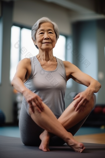 老年人<strong>瑜伽</strong>健身摄影图20
