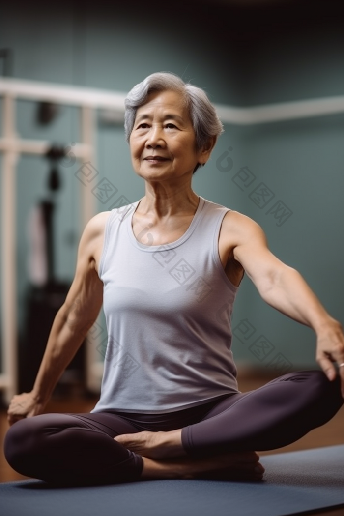 老年人瑜伽健身康养银发经济