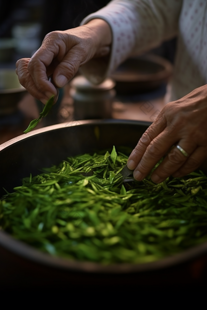 手工炒茶洗茶人工