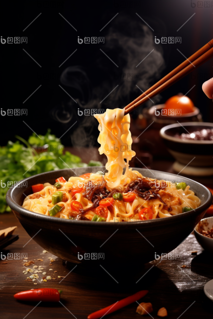 麻辣烩面面条夹面图片-包图网