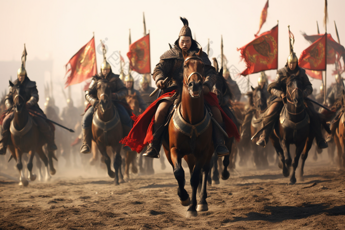 古代战争骑马战场士兵