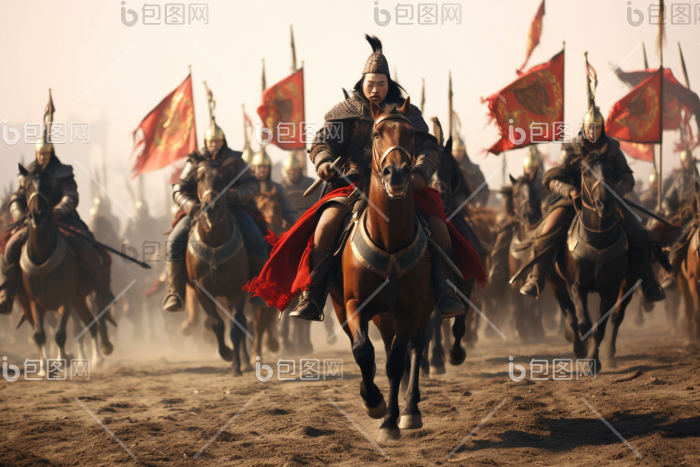 古代战争骑马战场士兵图片-包图网