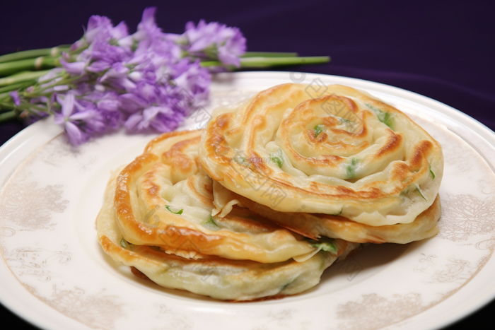 葱油饼美食早餐