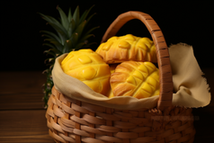 香酥甜品菠萝包摄影图1