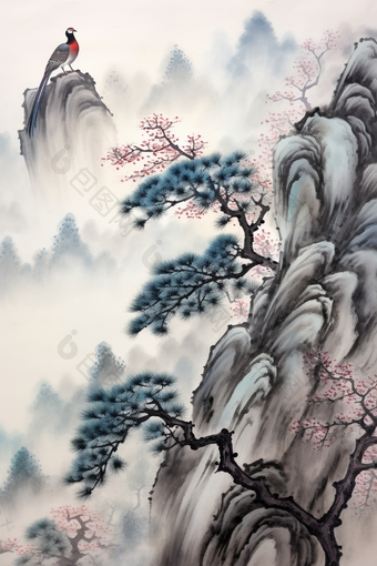 水墨山水古风<strong>画画</strong>传统