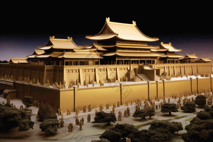 古代宫殿建筑远景建筑物古代图片-包图网