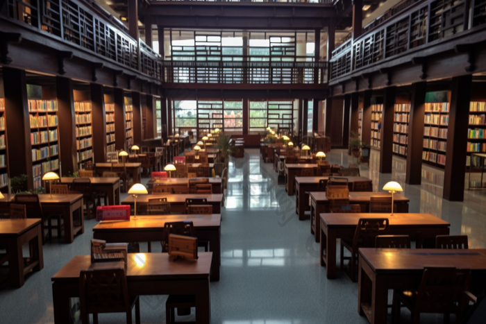 大学图书馆内部图片-包图网