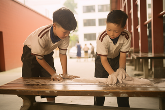 小学卫生大扫除打扫卫生认真